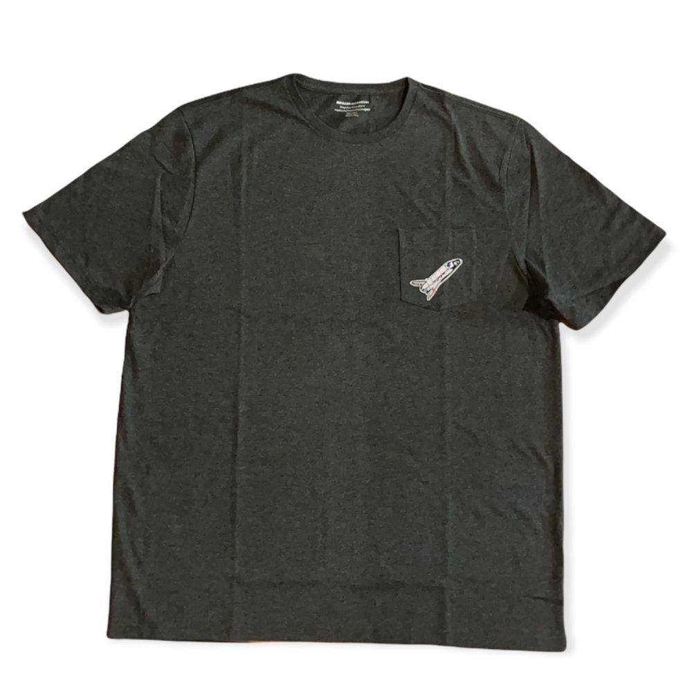 NWT Wool + Pepper Co. Spaceship Unisex Pocket Tee- Avail in Gray, White, Black